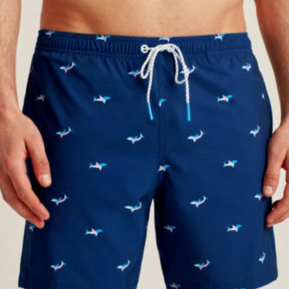 Bonobos Riviera Recycled Swim Trunks Shorts Geo Sharks Printed XL New